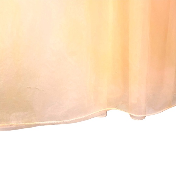 VTG 70s Sunset Ombre Sheer Mesh Ruffle Long Sleeve Lace Trim Duster Robe - Picture 8 of 8